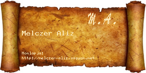 Melczer Aliz névjegykártya